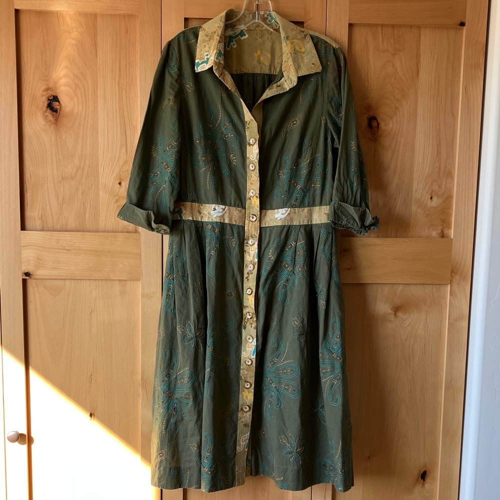 Green and Yellow Midi Dress - Picture 2 of 11